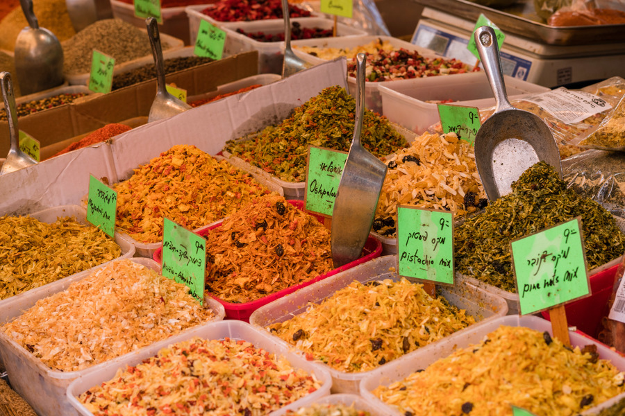 Spice stall at Tel Aviv's Carmel Market