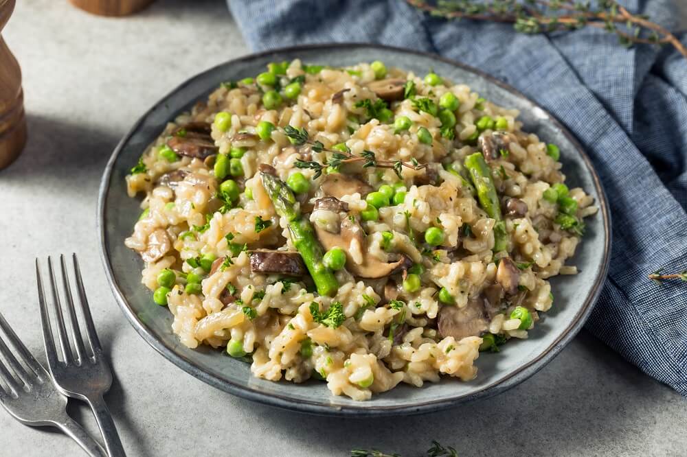 Asparagus and Mushroom Risotto with Thyme