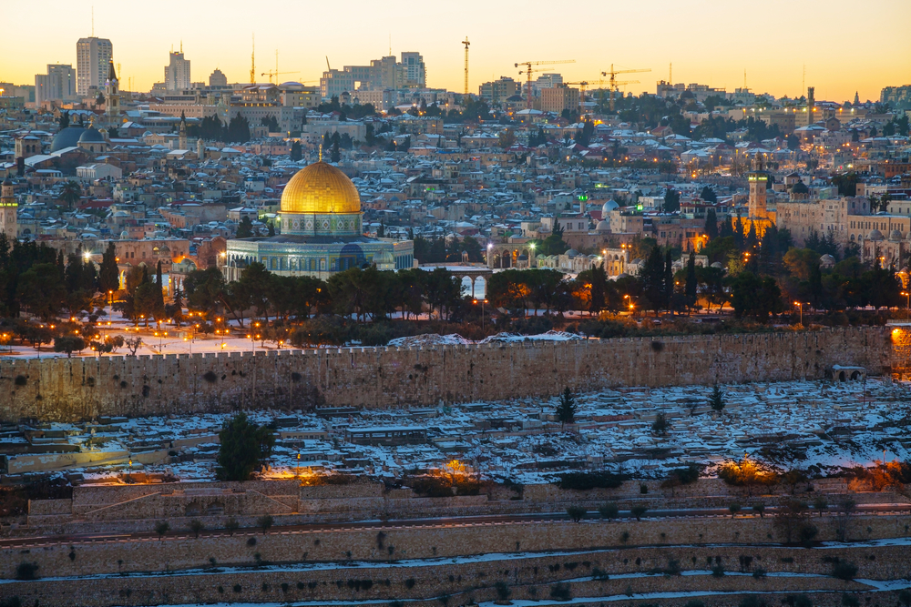 Snowy Jerusalem in winter