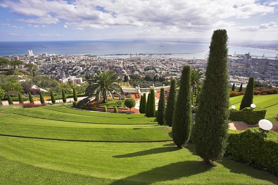 Haifa Bay View from the terraces of Bahai Gardens