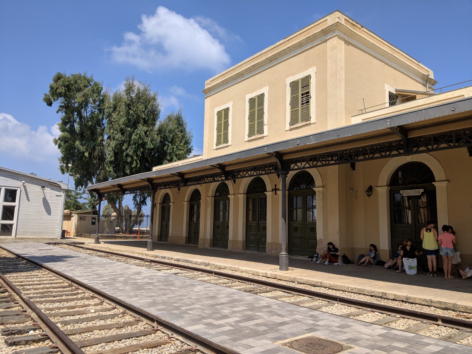 old train station with train